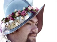 helmet and flowers